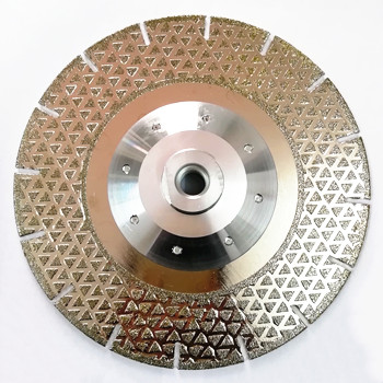 Electroplated triangle shape diamond saw blade for marble