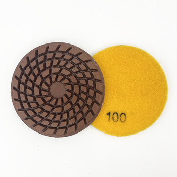 Dry&Wet Using resin polishing pads for concrete